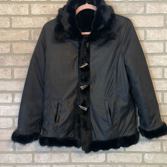 Mackintosh reversible black Faux Fur coat size S - Picture 6 of 11